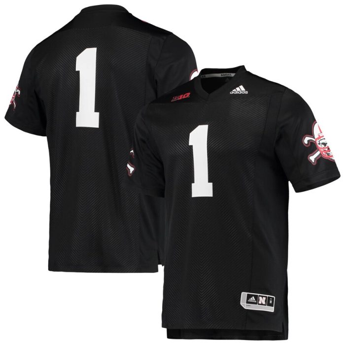 #1 Nebraska Huskers adidas Premier Strategy Jersey - Black