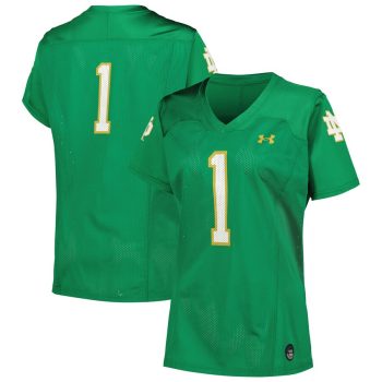 #1 Notre Dame Fighting Irish Under Armour Women's Replica Football Jersey - Kelly Green