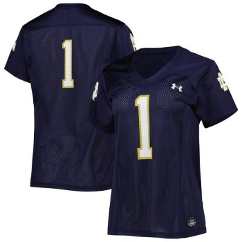 #1 Notre Dame Fighting Irish Under Armour Women's Replica Football Jersey - Navy