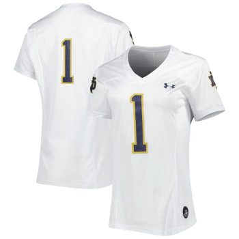 #1 Notre Dame Fighting Irish Under Armour Women's Replica Football Jersey - White