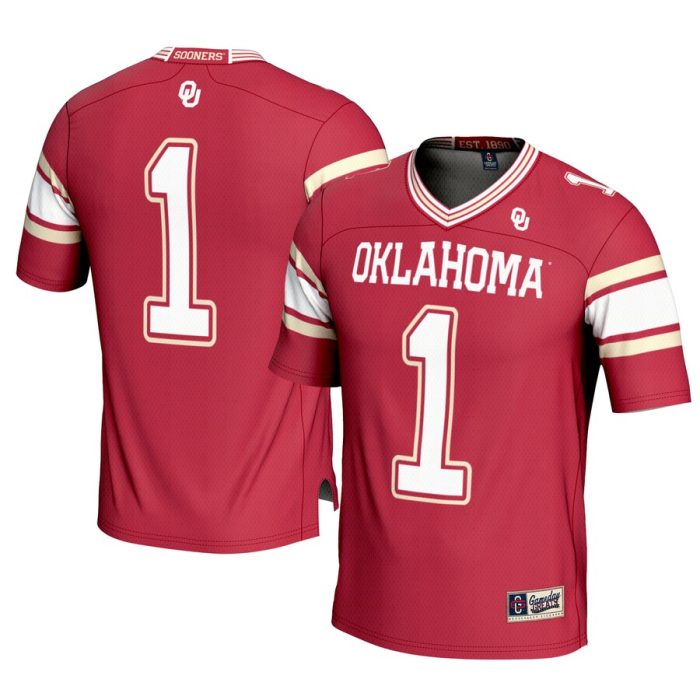 #1 Oklahoma Sooners GameDay Greats Youth Football Jersey - Crimson