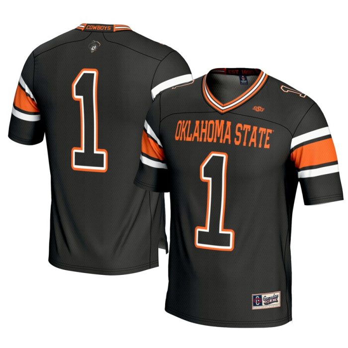 #1 Oklahoma State Cowboys GameDay Greats Football Jersey - Black