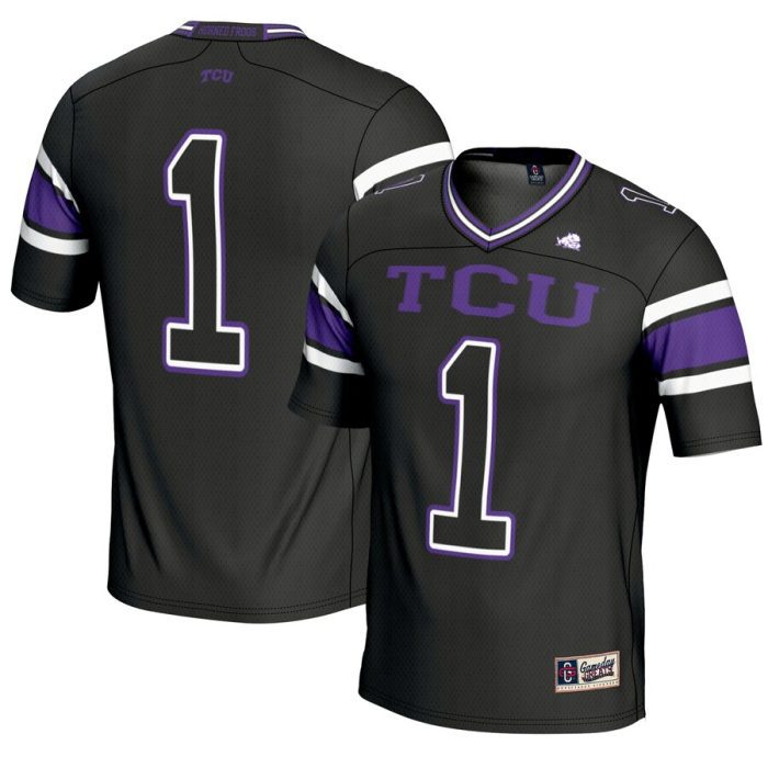 #1 TCU Horned Frogs GameDay Greats Youth Endzone Football Jersey - Black