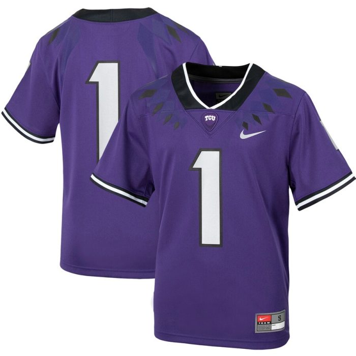 #1 TCU Horned Frogs Youth Untouchable Football Jersey - Purple