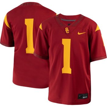 #1 USC Trojans Youth 1st Armored Division Old Ironsides Untouchable Football Jersey - Crimson