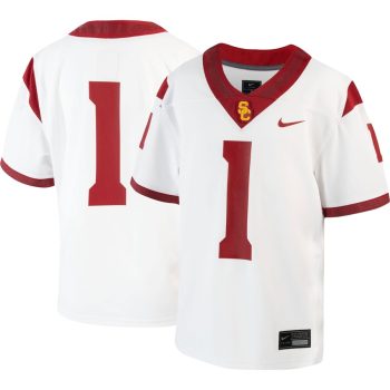 #1 USC Trojans Youth 1st Armored Division Old Ironsides Untouchable Football Jersey - White