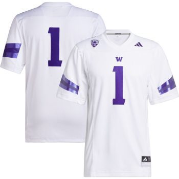 #1 Washington Huskies adidas Premier Football Jersey - White