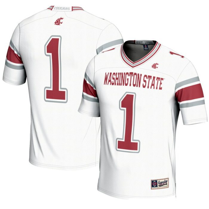 #1 Washington State Cougars GameDay Greats Endzone Football Jersey - White