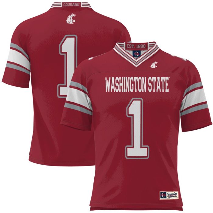 #1 Washington State Cougars GameDay Greats Youth Football Jersey - Crimson