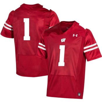 #1 Wisconsin Badgers Under Armour Replica Football Jersey - Red