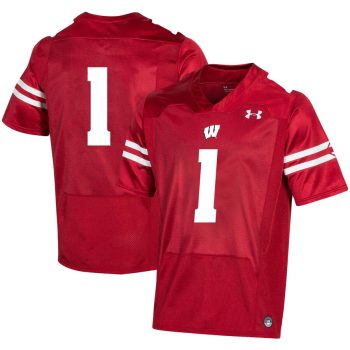 #1 Wisconsin Badgers Under Armour Youth 2019 Replica Football Jersey - Red