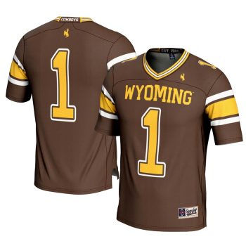 #1 Wyoming Cowboys GameDay Greats Football Jersey- Brown