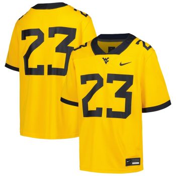 #23 West Virginia Mountaineers Youth Football Game Jersey - Gold