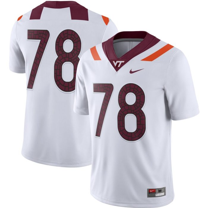 #78 Virginia Tech Hokies Game Player Jersey - White