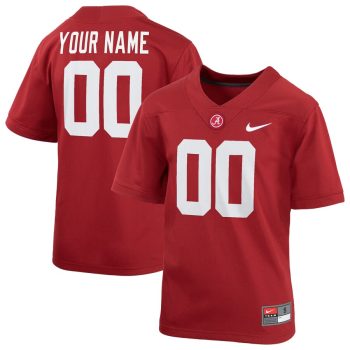 Alabama Crimson Tide Youth Custom Football Game Jersey- Crimson