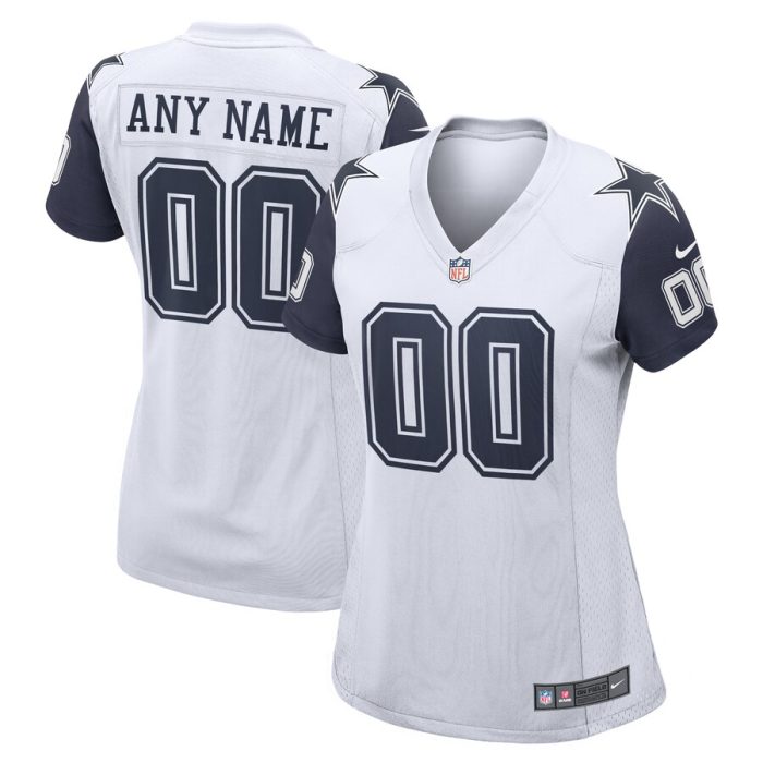 Dallas Cowboys Women's Alternate Custom Game Jersey - White