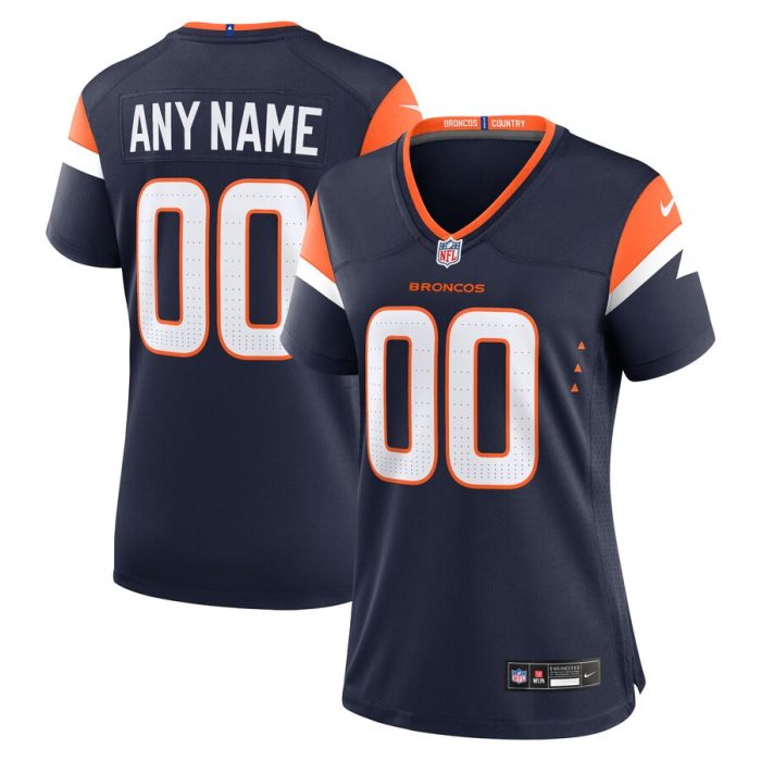 Denver Broncos Women's Alternate Custom Game Jersey - Navy