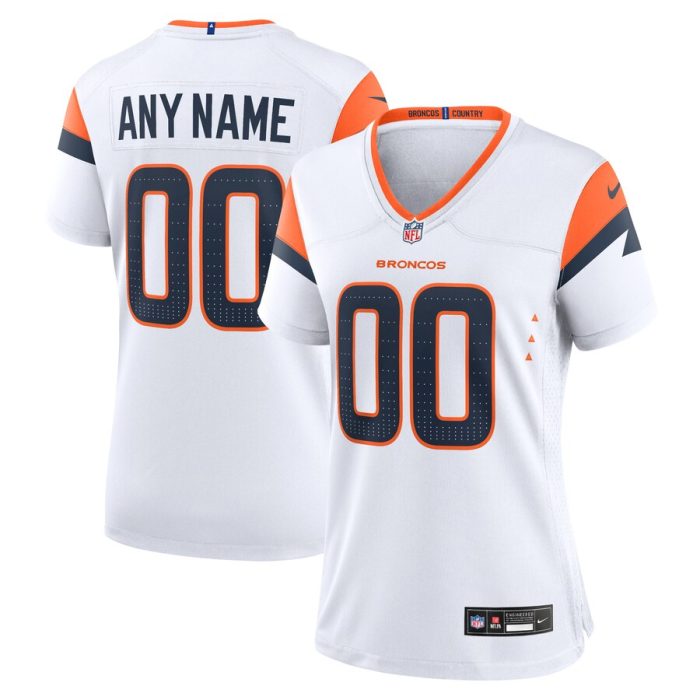 Denver Broncos Women's Custom Game Jersey - White