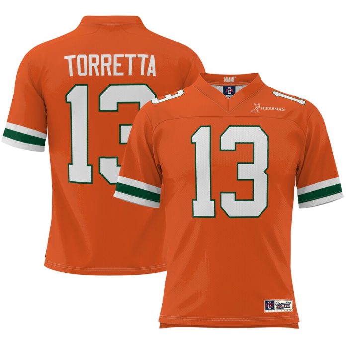 Gino Torretta Miami Hurricanes Youth Heisman Football Jersey - Orange