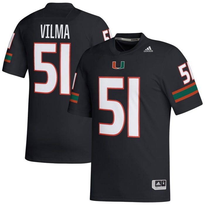 Jonathan Vilma Miami Hurricanes adidas Retired Football Player Jersey - Black