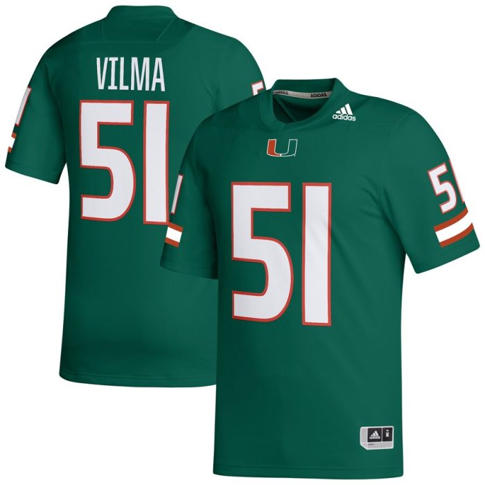 Jonathan Vilma Miami Hurricanes adidas Retired Football Player Jersey - Green