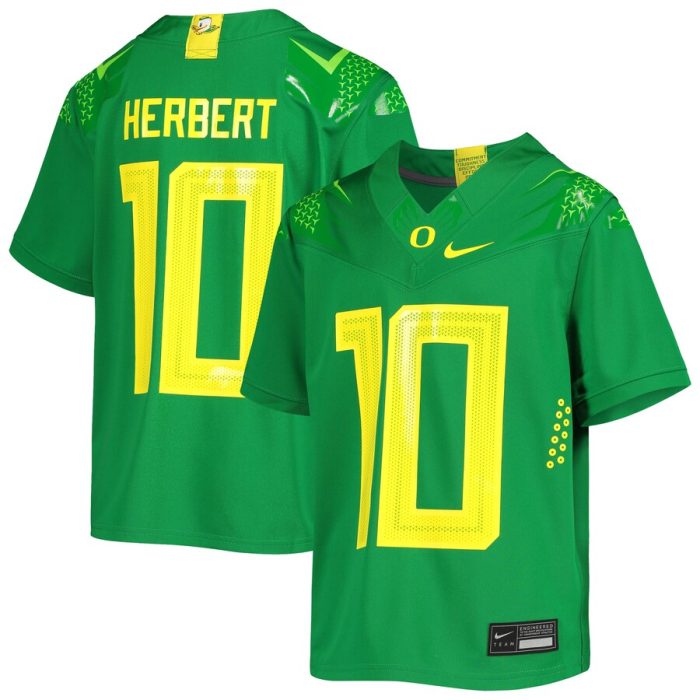 Justin Herbert Oregon Ducks Youth Alumni Jersey - Green