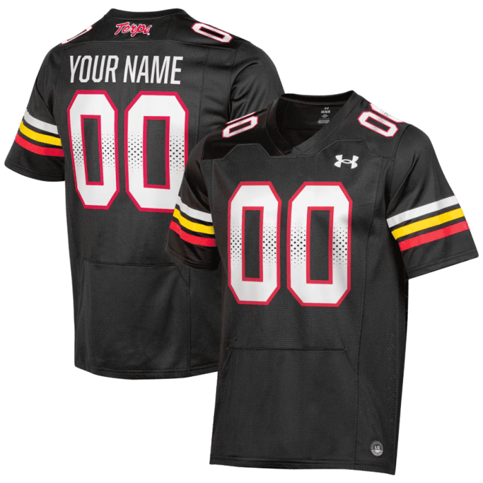 Maryland Terrapins Under Armour Custom Replica Football Jersey - Black