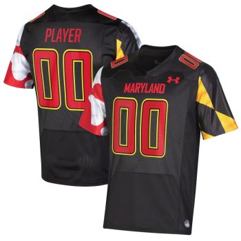 Maryland Terrapins Under Armour Pick-A-Player NIL Replica Football Jersey - Black