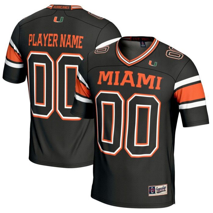 Miami Hurricanes GameDay Greats NIL Pick-A-Player Football Jersey - Black