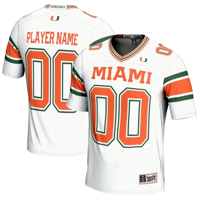 Miami Hurricanes GameDay Greats NIL Pick-A-Player Football Jersey - White