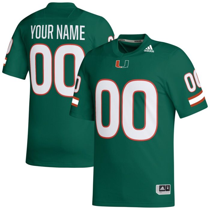 Miami Hurricanes adidas Custom Football Jersey - Green