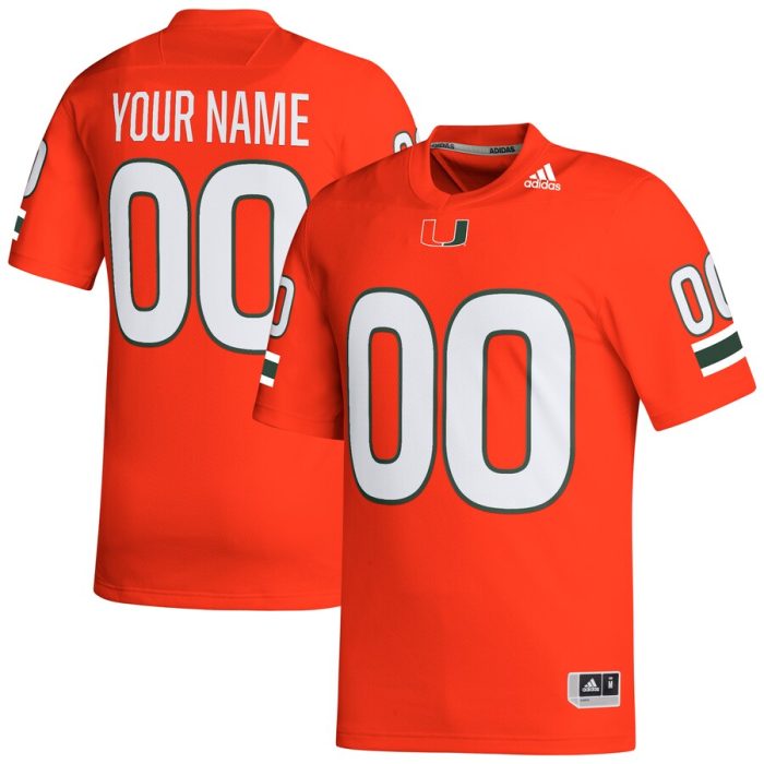 Miami Hurricanes adidas Custom Football Jersey - Orange