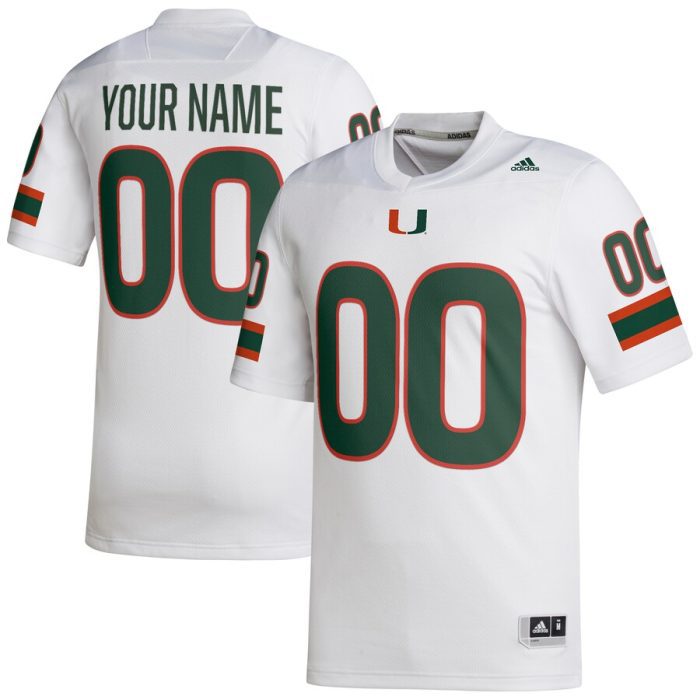 Miami Hurricanes adidas Custom Football Jersey - White