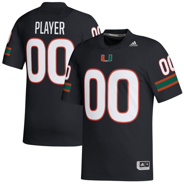 Miami Hurricanes adidas Pick-A-Player NIL Replica Football Jersey - Black