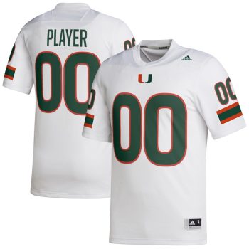 Miami Hurricanes adidas Pick-A-Player NIL Replica Football Jersey - White