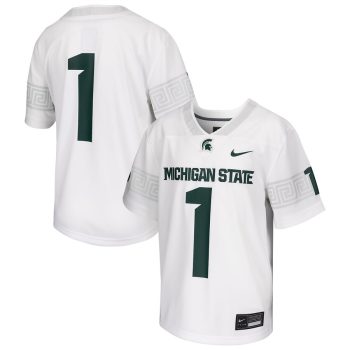 # Michigan State Spartans Youth Football Game Jersey - White