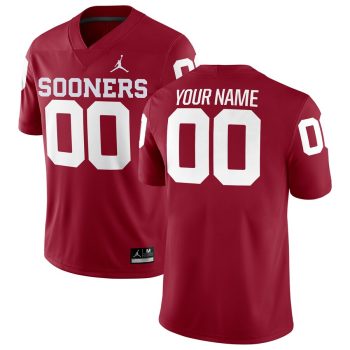 Oklahoma Sooners Jordan Brand Football Custom Game Jersey - Crimson