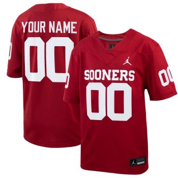 Oklahoma Sooners Youth Custom Football Game Jersey- Crimson