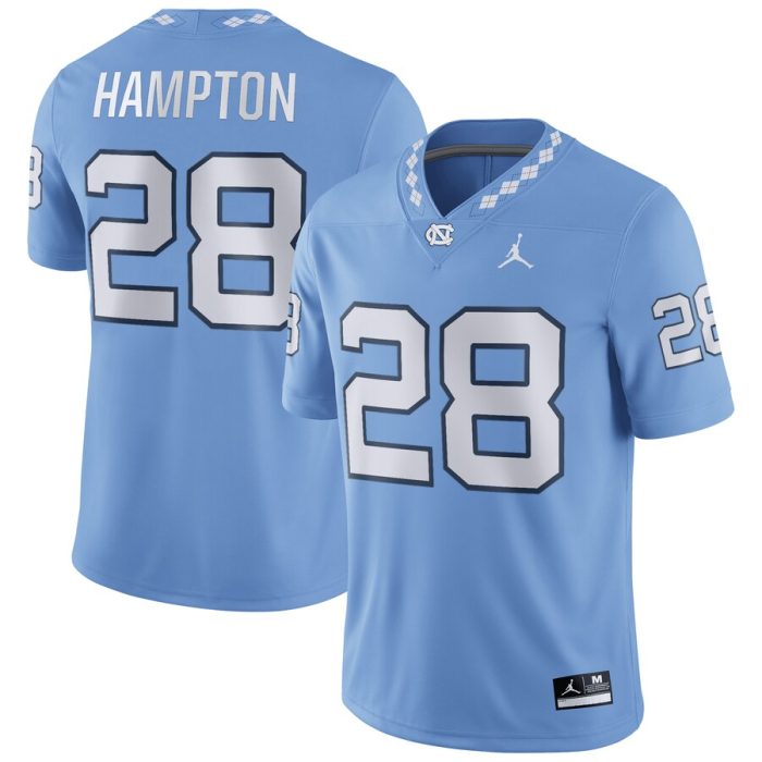 Omarion Hampton North Carolina Tar Heels Jordan Brand NIL Football Player Jersey - Carolina Blue