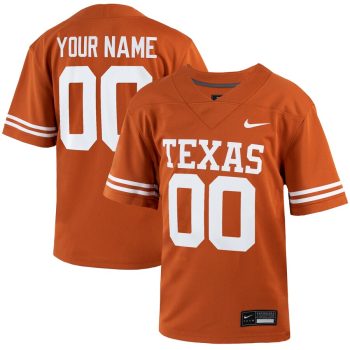 Texas Longhorns Youth Custom Football Game Jersey- Texas Orange