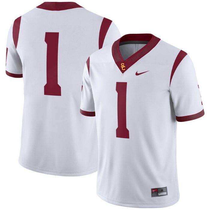 USC Trojans #1 Away Game Jersey - White