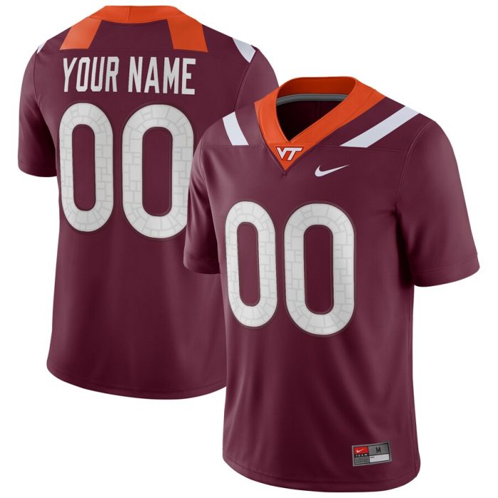 Virginia Tech Hokies Football Custom Game Jersey - Maroon