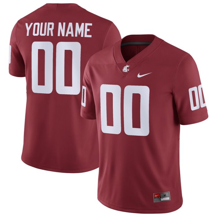 Washington State Cougars Football Custom Game Jersey - Crimson