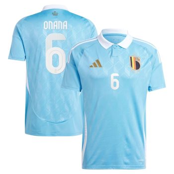 Amadou Onana 6 Belgium National Team 2024 Away Men Jersey - Blue
