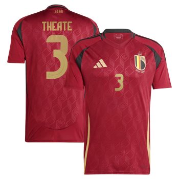 Arthur Theate 3 Belgium National Team 2024 Home Men Jersey - Burgundy