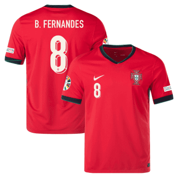 Bruno Fernandes 8 Portugal National Team 2024 Home Men Jersey - Red