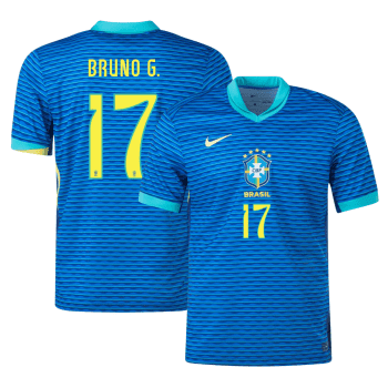 Bruno Guimaraes 17 Brazil National Team 2024 Away Stadium Men Jersey - Blue