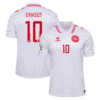 Christian Eriksen 10 Denmark National Team 2024 Away Stadium Men Jersey - White
