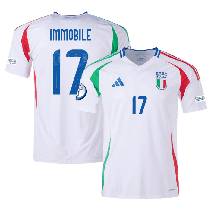 Ciro Immobile 17 Italy National Team 2024 Away Men Jersey - White