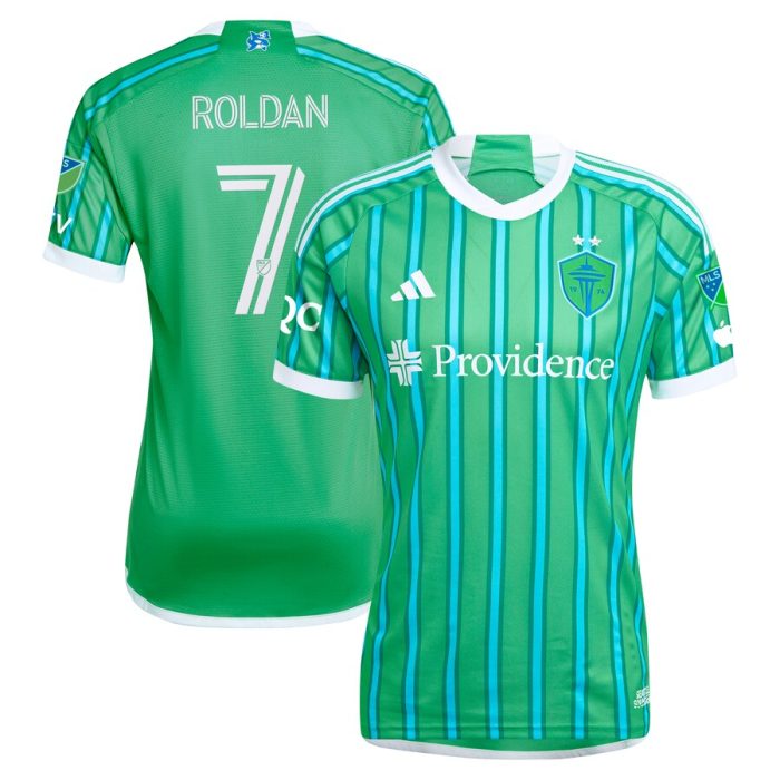 Cristian Roldan Seattle Sounders FC 2024 The Anniversary Kit Player Jersey Green